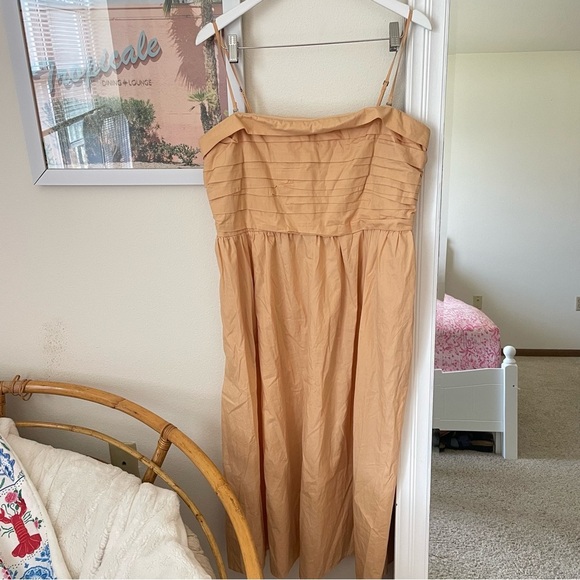 Abercrombie & Fitch Emerson Strapless Midi Dress in Peach Size XL - Picture 3 of 5